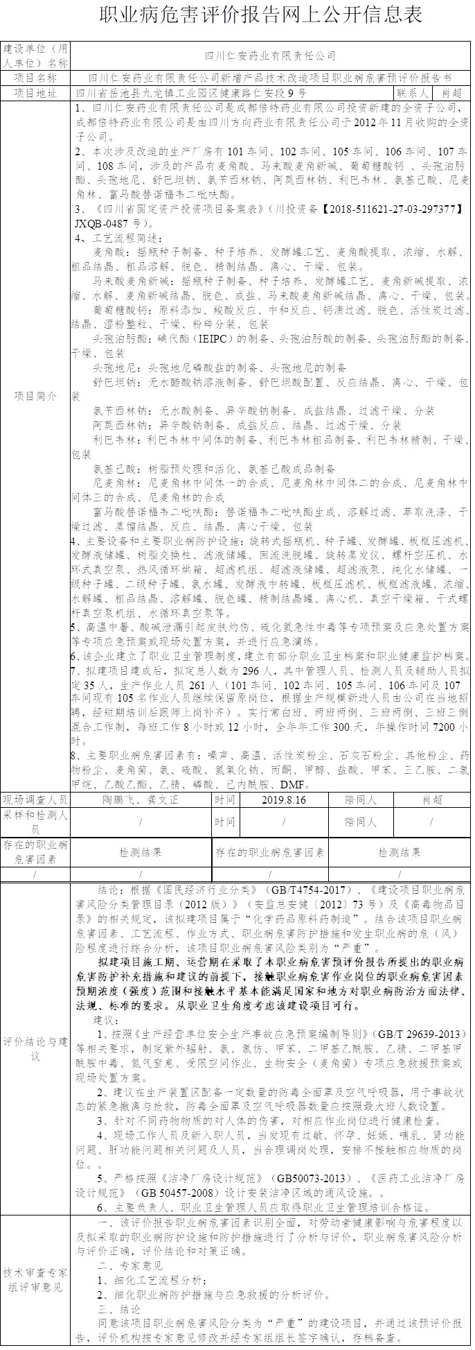 四川仁安药业有限责任公司新增产品技术改造项目职业病危害预评价.jpg