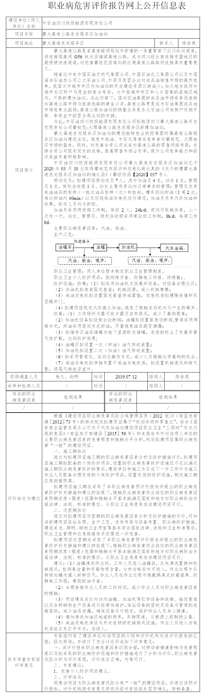 中石油四川铁投能源有限责任公司攀大高速公路总发服务区加油站职业卫生现状评价.jpg