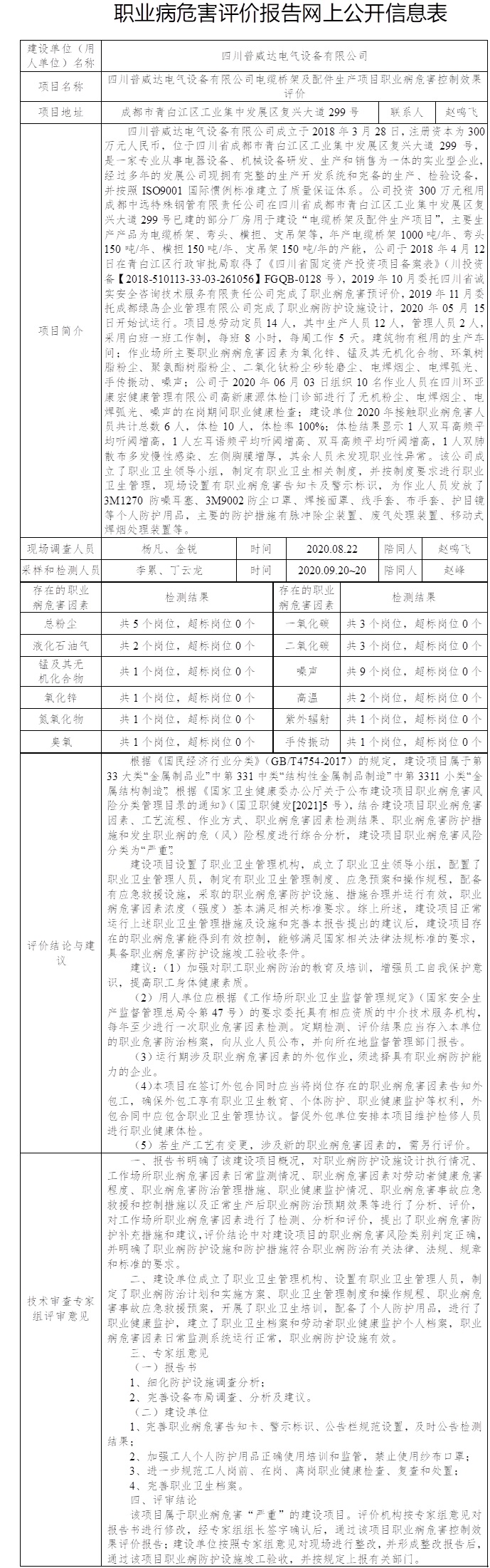 四川普威达电气设备有限公司电缆桥架及配件生产项目职业病危害控制效果评价.jpg