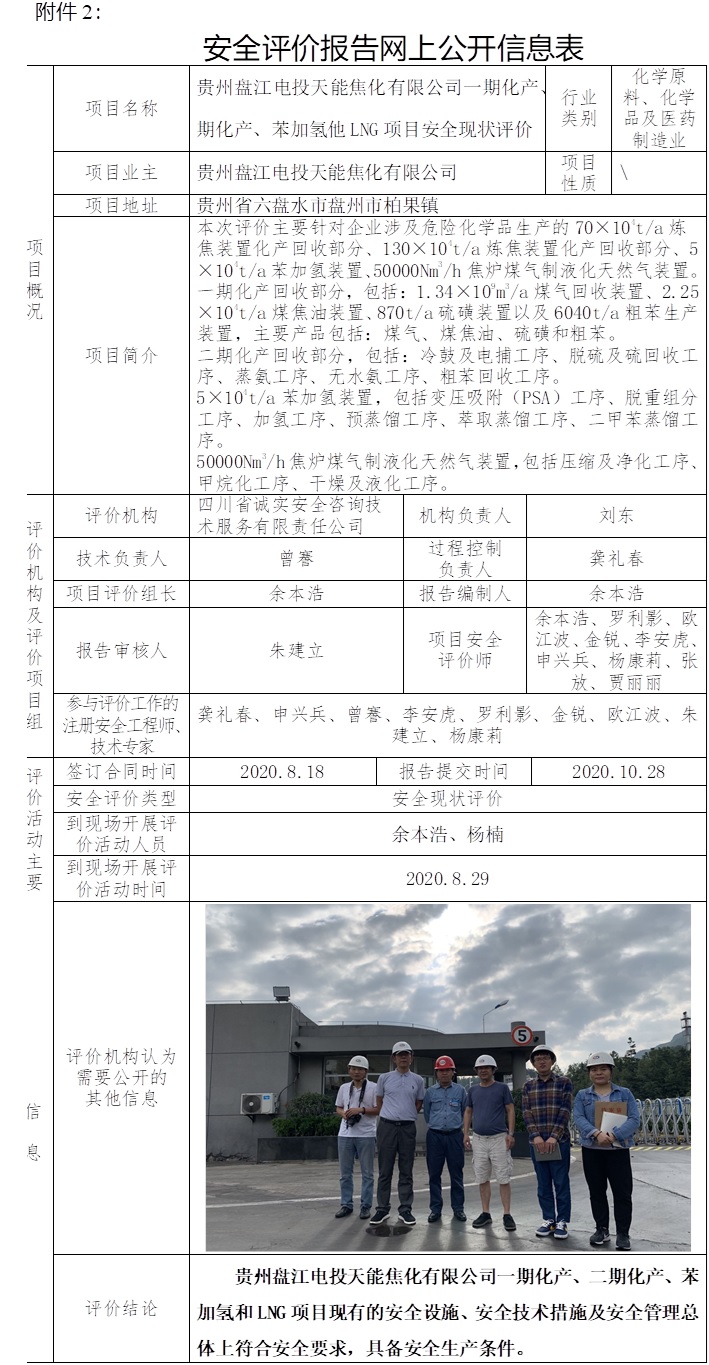 贵州盘江电投天能焦化有限公司一期化产、二期化产、苯加氢他LNG项目安全现状评价.jpg