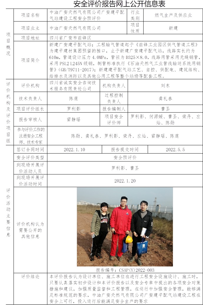 中油广安天然气有限公司广安建平配气站建设工程安全预评价.jpg