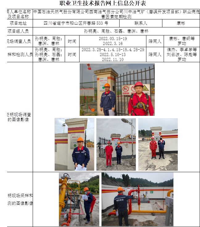 中国石油天然气股份有限公司西南油气田分公司川中油气矿（磨溪开发项目部）职业病危害因素定期检测.jpg