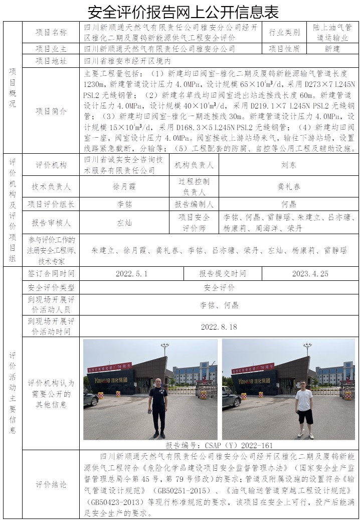 CSAP（Y）2022-161 四川新顺通天然气有限责任公司雅安分公司经开区雅化二期及厦钨新能源供气工程安全评价.jpg