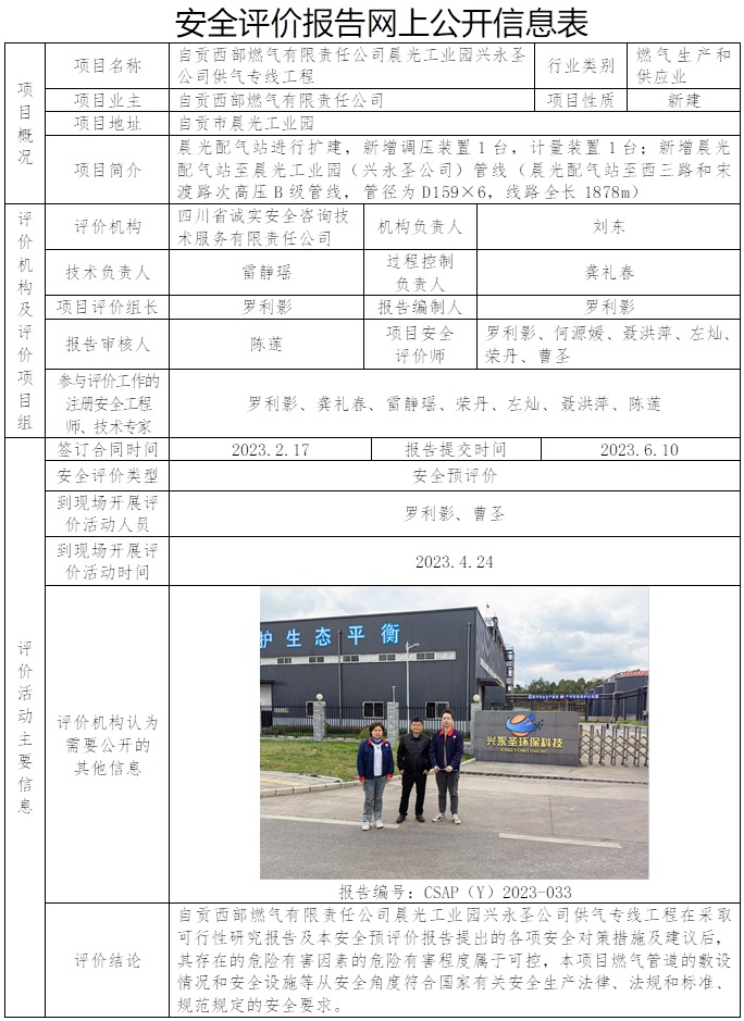 CSAP(Y)2023-033 晨光工业园兴永圣公司供气专线工程安全预评价报告.jpg
