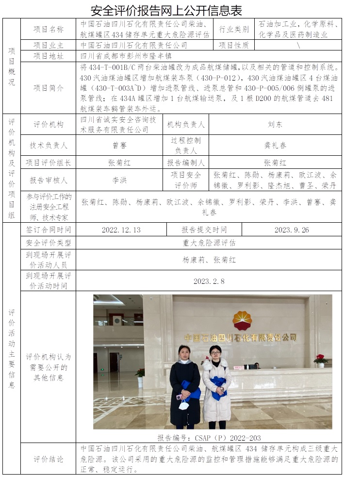 CSAP（P）2022-203 中国石油四川石化有限责任公司柴油、航煤罐区434储存单元重大危险源评估.jpg