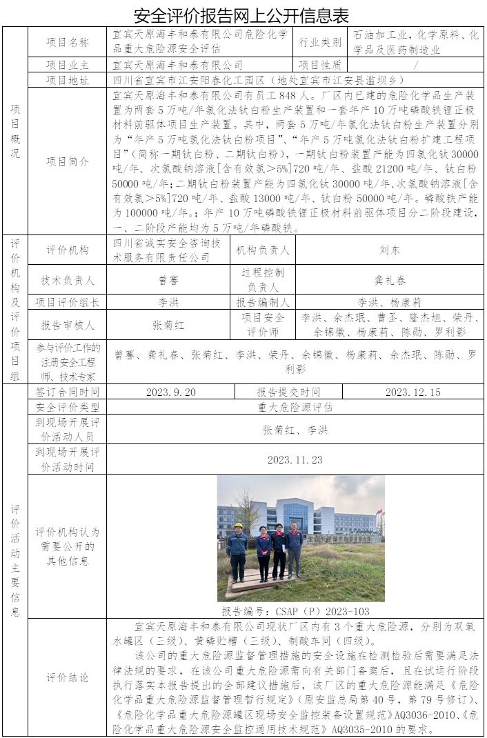 CSAP（P）2023-103 宜宾天原海丰和泰有限公司危险化学品重大危险源评估.jpg