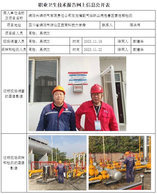 CSZJ(D)2023-170  绵阳兴绵燃气有限责任公司石龙嘴配气站职业卫生技术报告.jpg