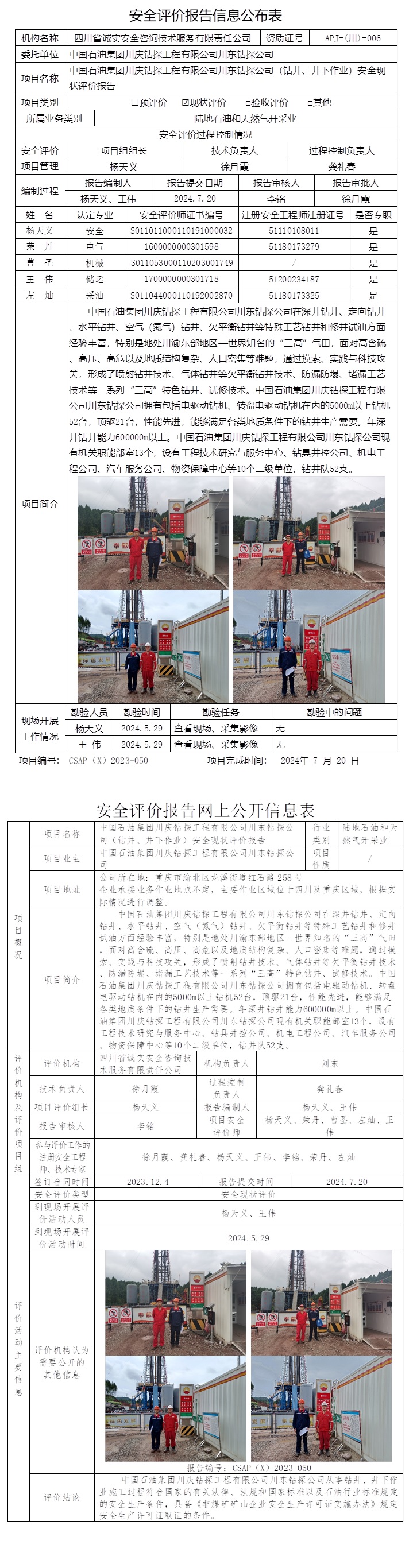CSAP（X）2023-050 中国石油集团川庆钻探工程有限公司川东钻探公司（钻井、井下作业）安全现状评价报告.jpg