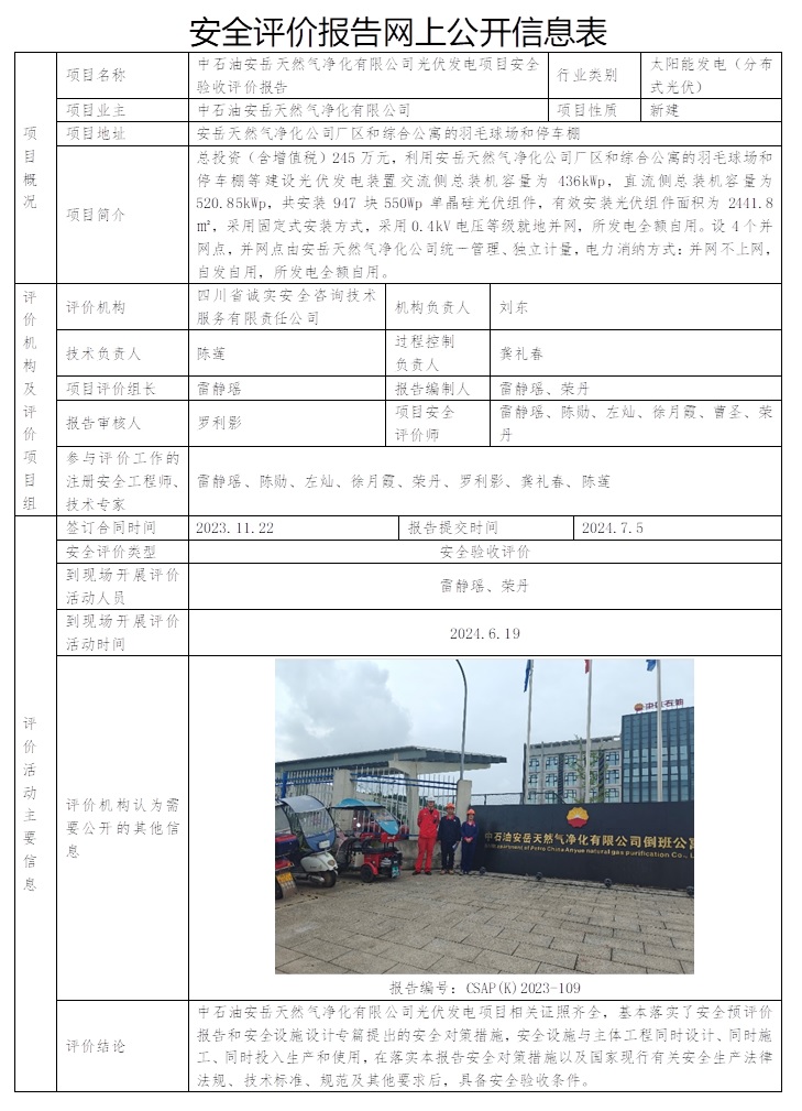 CSAP（K）2023-109 中石油安岳天然气净化有限公司光伏发电项目安全验收评价报告.jpg
