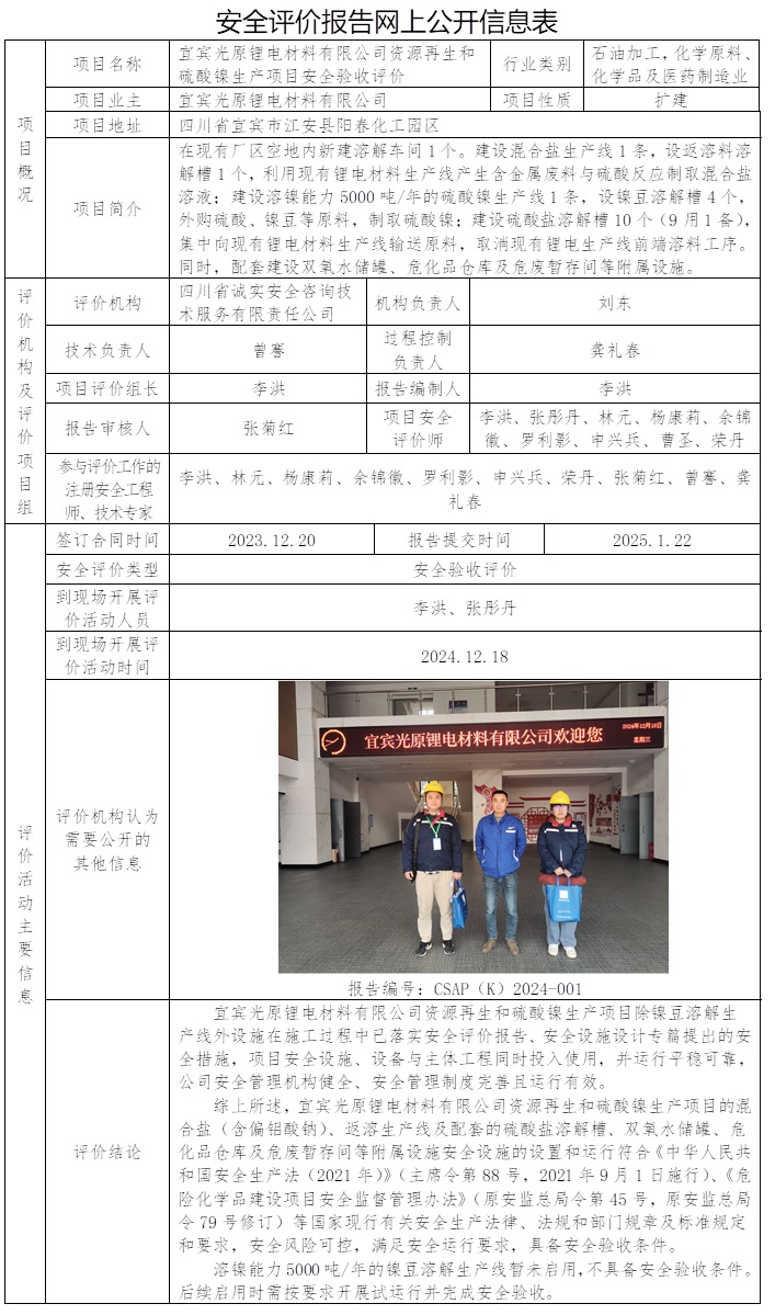 CSAP（K）2024-001 宜宾光原锂电材料有限公司资源再生和硫酸镍生产项目安全验收评价.jpg