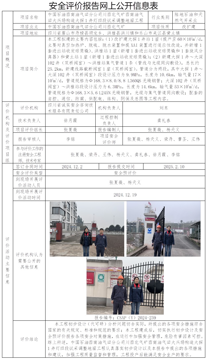 CSAP（Y）2024-239 中国石油西南油气田分公司川西北气矿西南油气田大兴场构造大探1井灯四段试采调整地面工程安全预评价.jpg