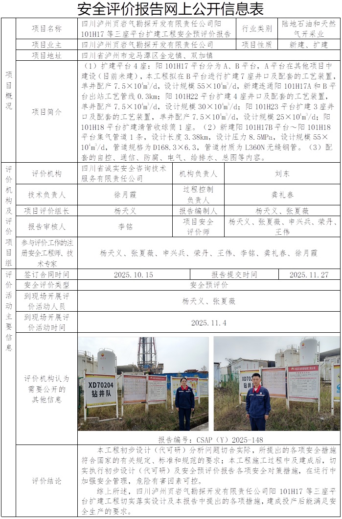 CSAP（Y）2025-148-四川泸州页岩气勘探开发有限责任公司阳101H17等三座平台扩建工程安全预评价报告.jpg