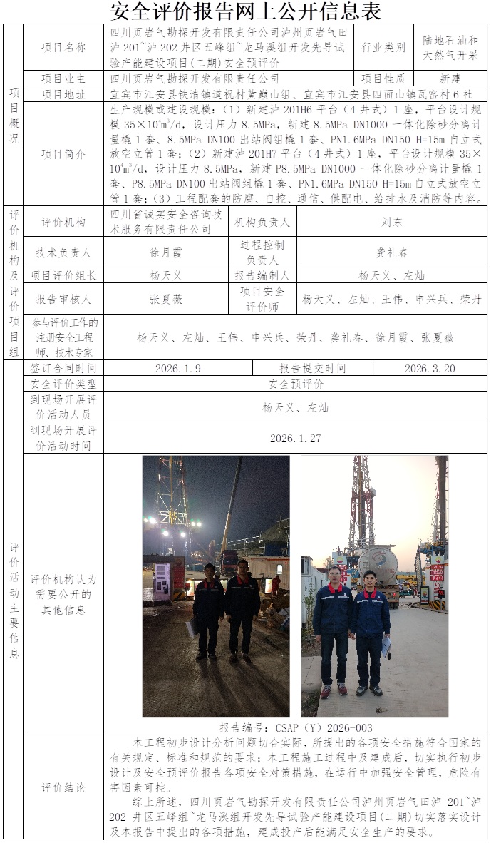 CSAP（Y）2026-003+四川页岩气勘探开发有限责任公司泸州页岩气田泸201~泸202井区五峰组~龙马溪组开发先导试验产能建设项目(二期)安全预评价报告.jpg