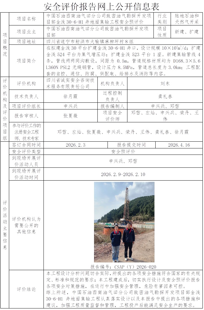 CSAP（Y）2026-020致密油气勘探开发项目部金浅30-6-H1安全预评价报告.jpg