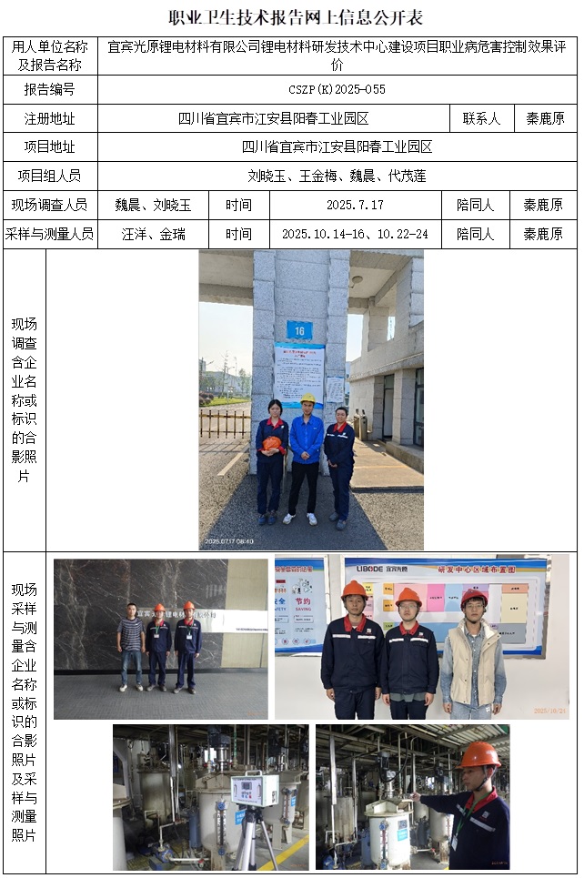 2026.5.6   CSZP（K）2025-055宜宾光原锂电材料有限公司锂电材料研发技术中心建设项目 公示信息 魏晨 2026.5.6出版.jpg